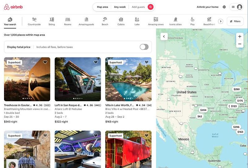 The Airbnb dashboard