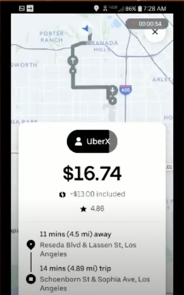 Uber driver made $16.74 for 25 minutes