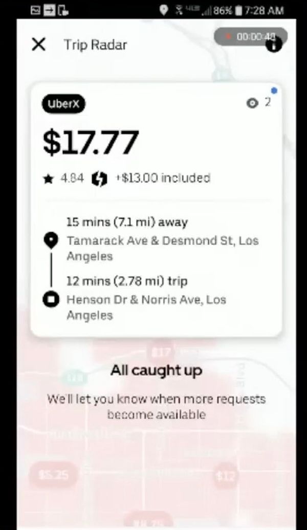 Uber driver made $17.77 for 27 minutes